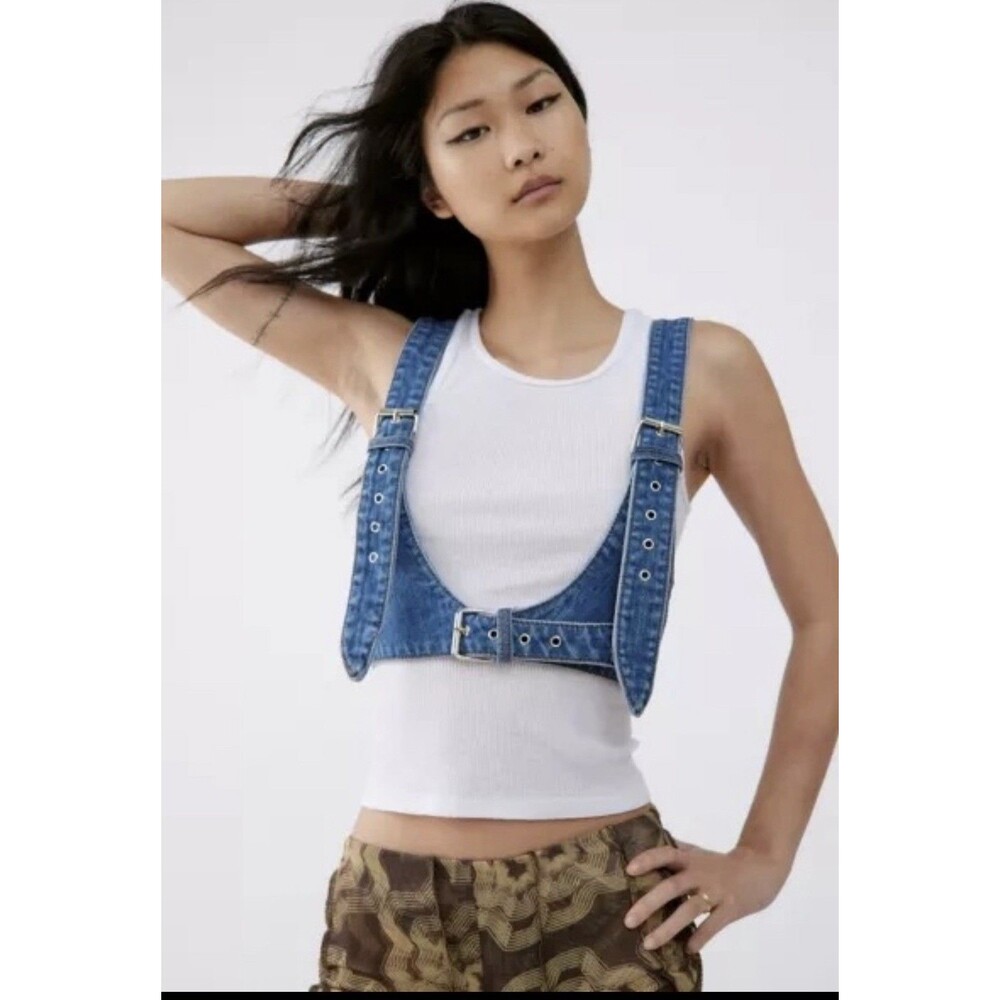NWT! Urban Outfitters Denim Body Harness Corset Belt Buckle Strap Decor Belt! S